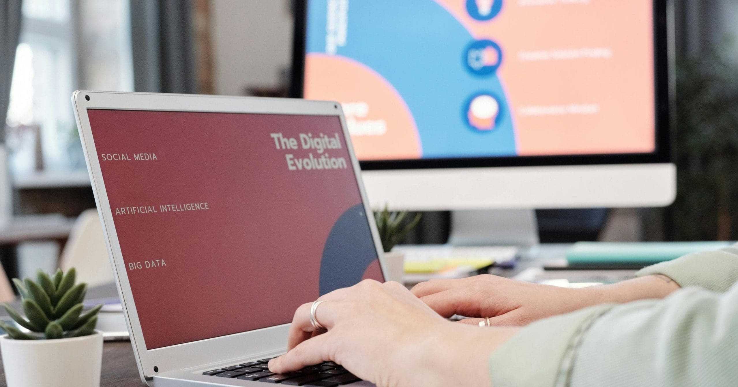 Working on a website design on a laptop