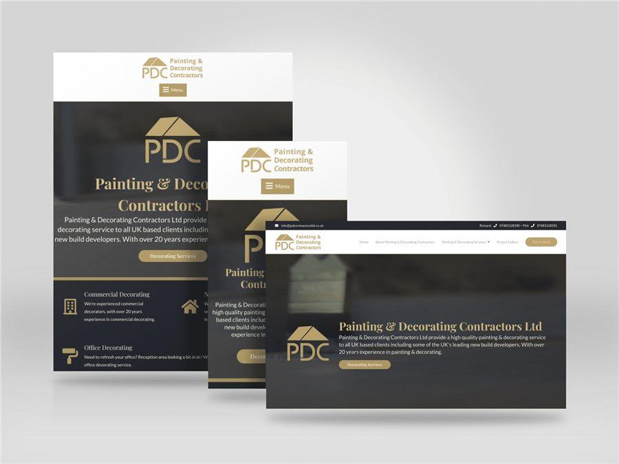 Responsive mockup showing the PDC website on desktop, tablet and mobile